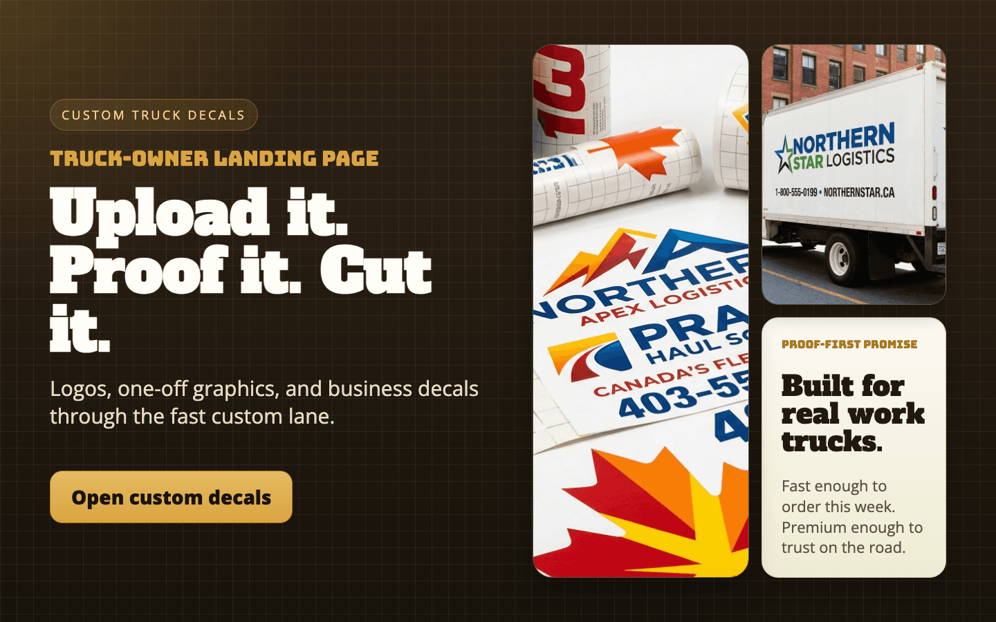 Truck decals Canada banner