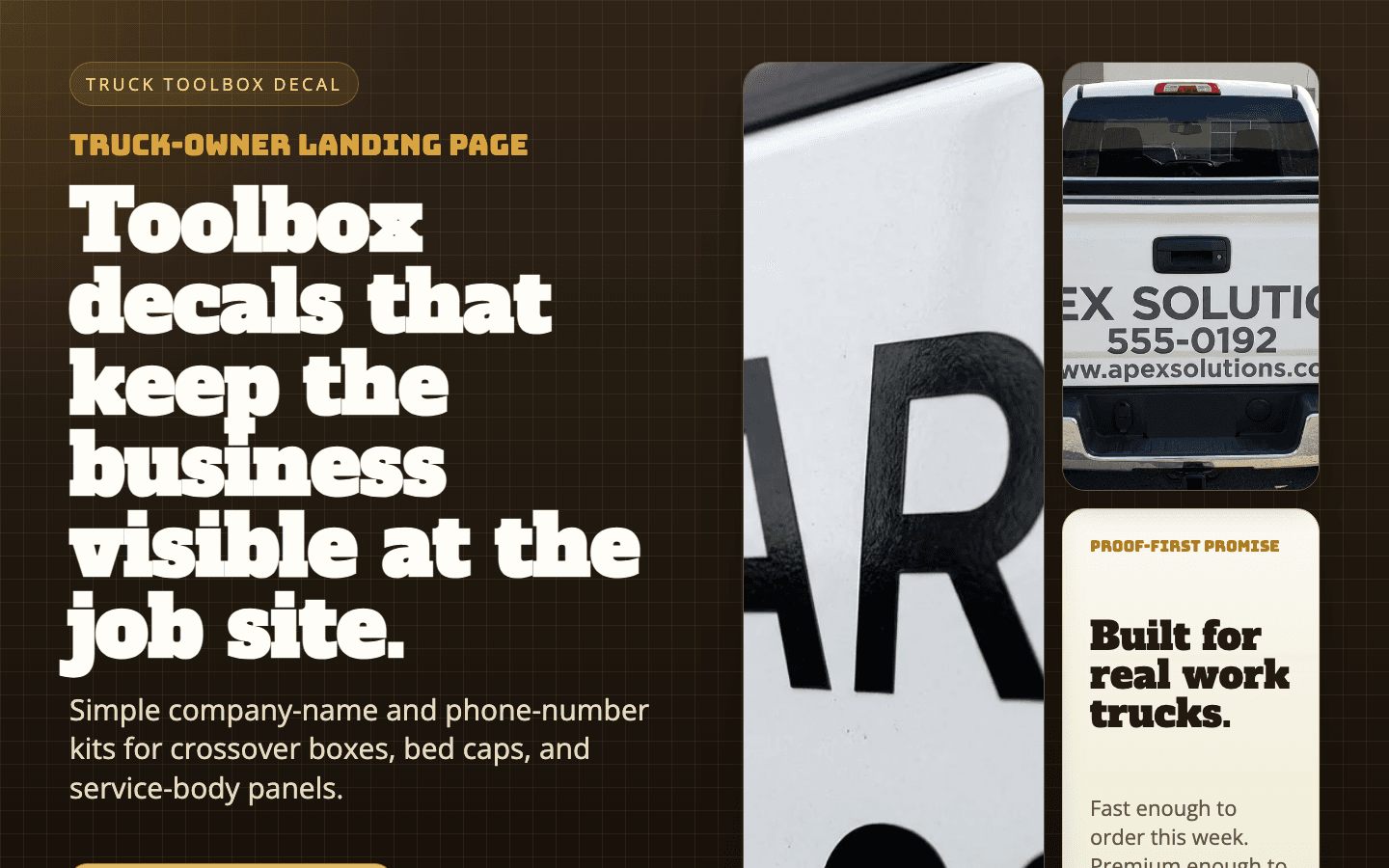 Truck toolbox decal banner mockup