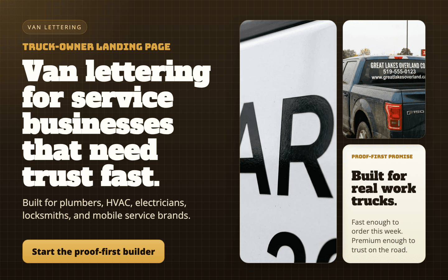 Electrician truck lettering banner