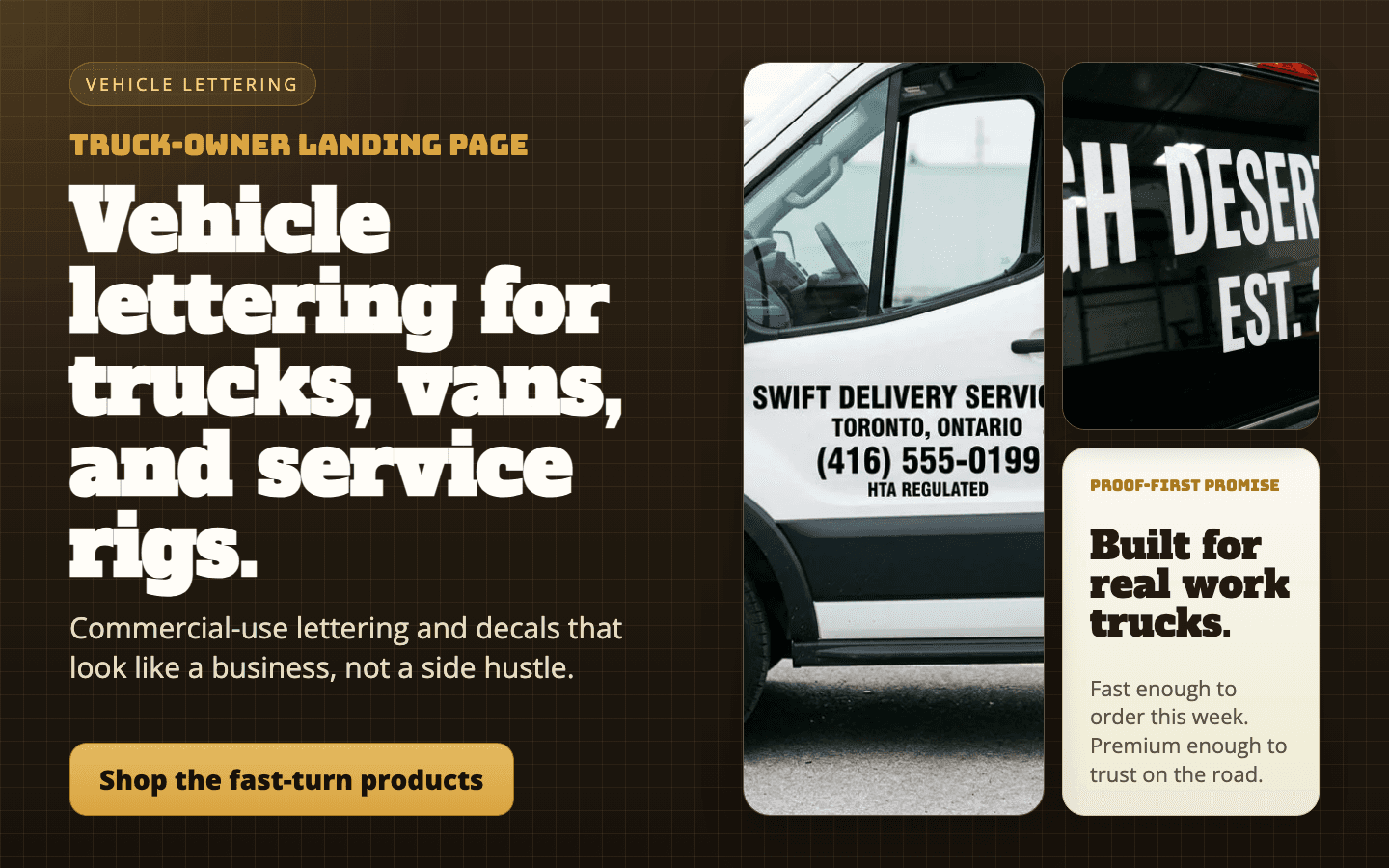 Moving Company truck lettering banner