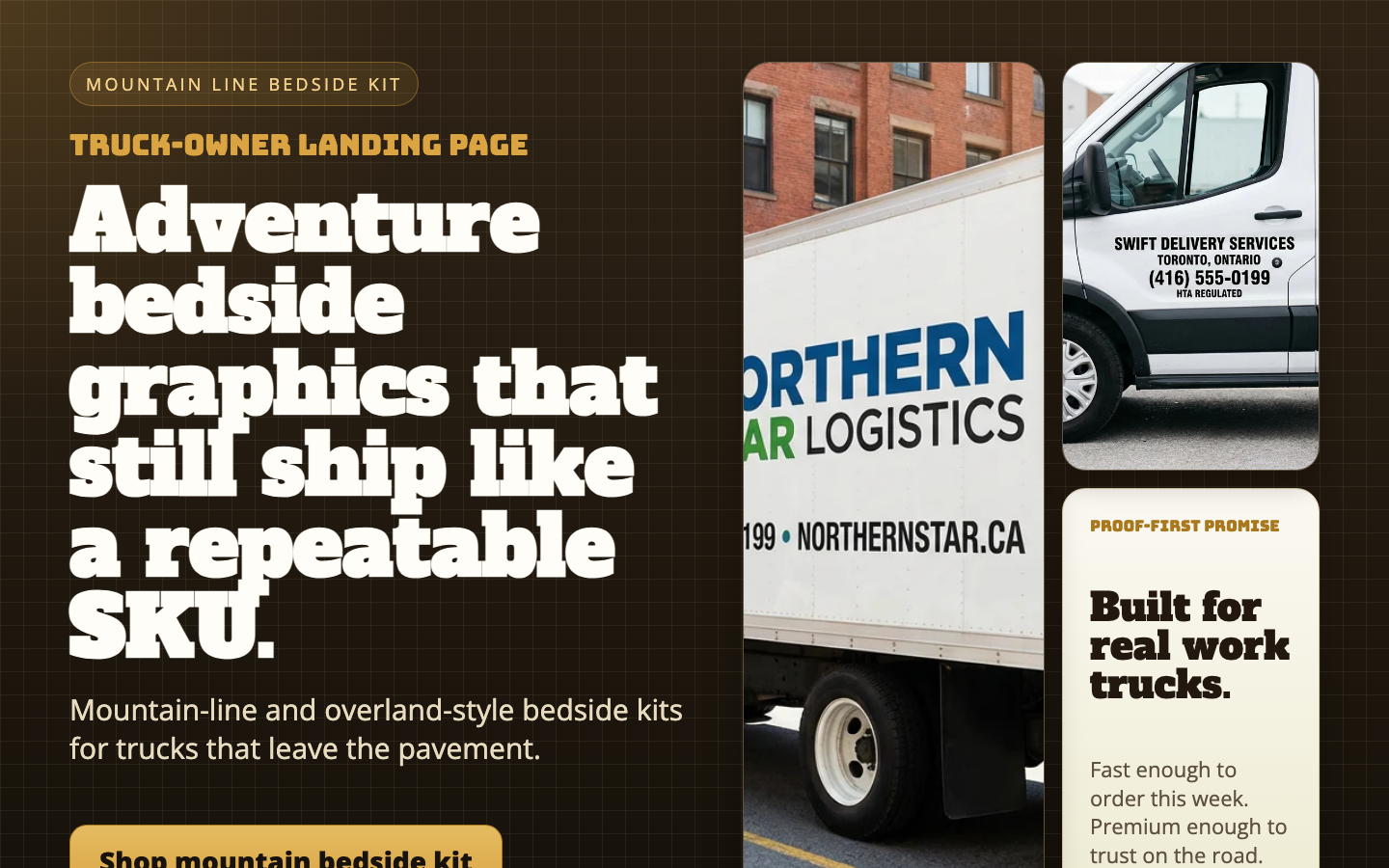 Mountain line bedside kit mockup