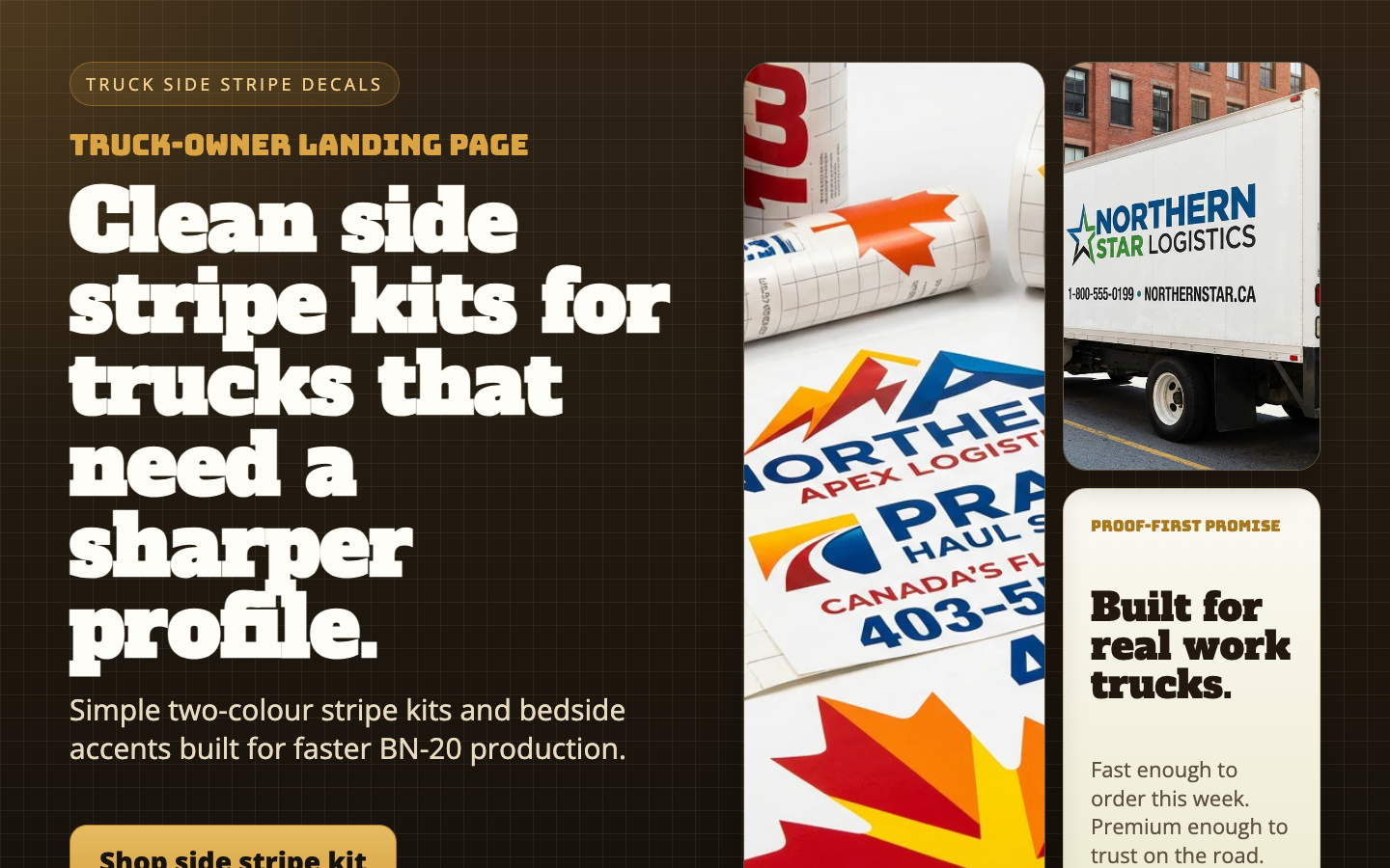 Truck side stripe kit banner mockup